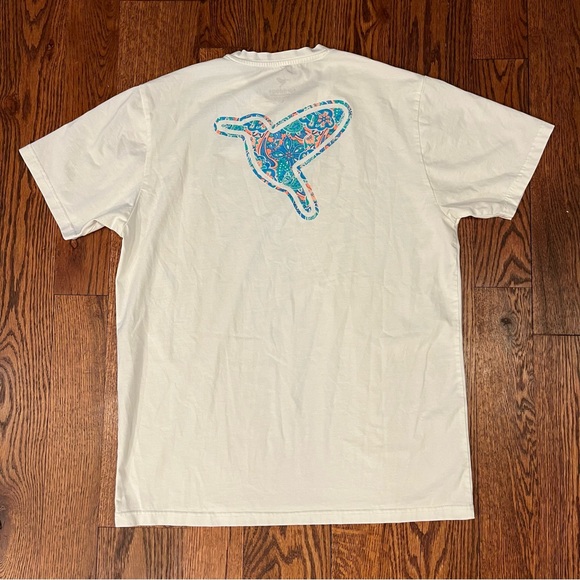 Birddogs Short Sleeve T Shirt Men’s Large White Blue Paisley Stretch Soft - Picture 6 of 8